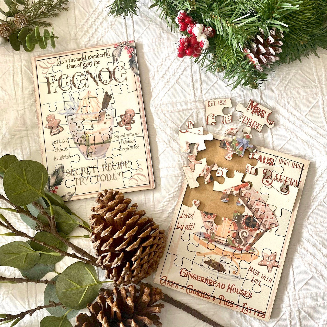 Christmas Wooden Vintage Jigsaw