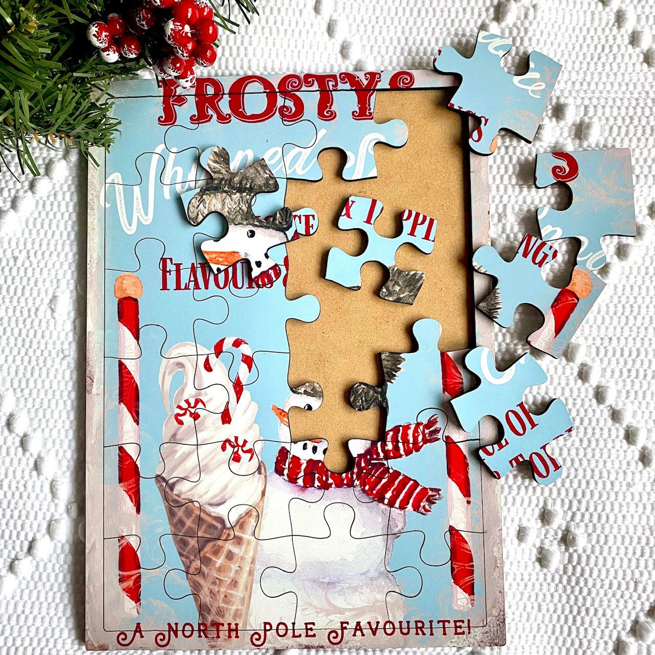 Christmas Wooden Vintage Jigsaw