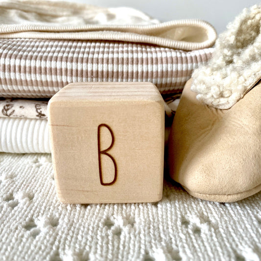 Wooden Alphabet Letter Blocks Cube Letters