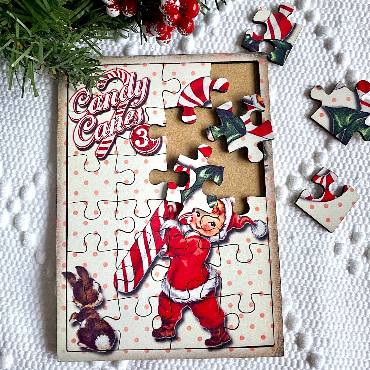 Christmas Wooden Vintage Jigsaw