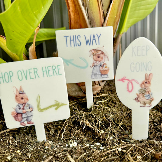 Gift Decoration Easter Egg Hunt Kids Game Children 2023 Event Clues Acrylic Signs Rabbit Bunny
