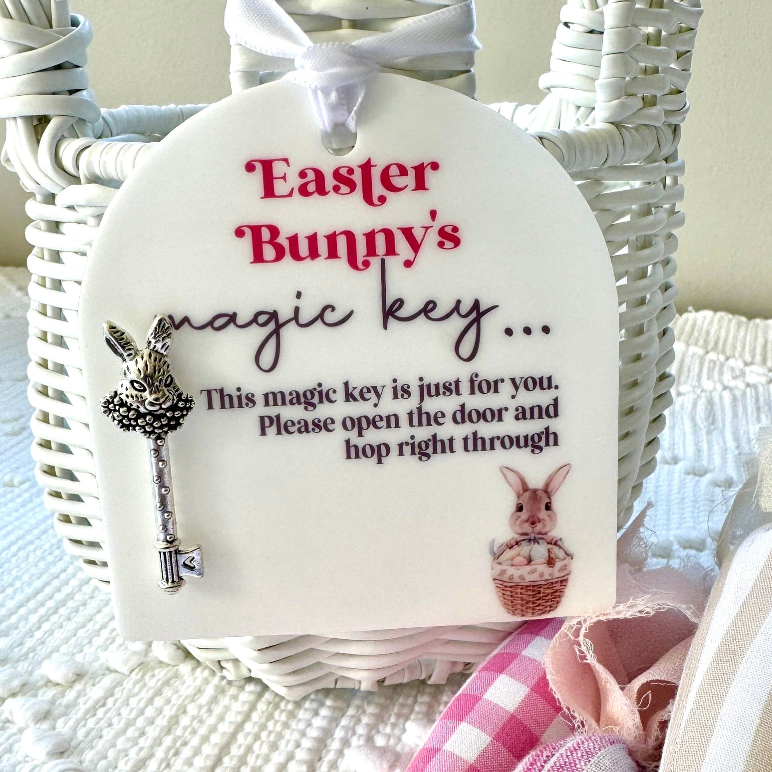 Easter Bunny Magic Key 2024 Kids Children Rabbit Acrylic