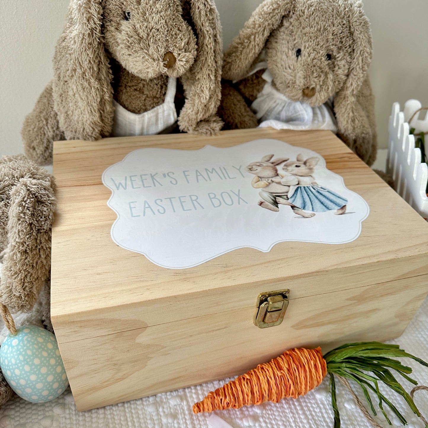 Easter Bunny 2024 Gift Box Wooden Personalised