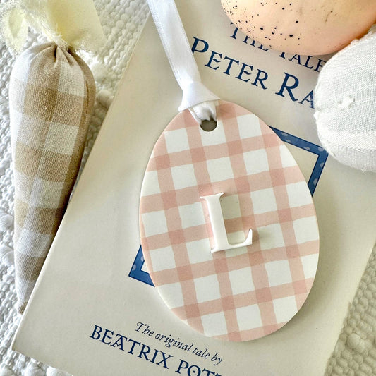Easter Gingham Printed Acrylic Personalised Tag