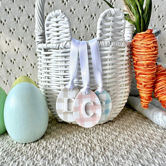 Easter Gingham Printed Acrylic Personalised Tag