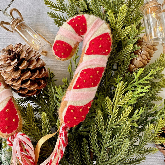 Bysadie handmade Candy Cane Christmas Festive Decor Wand