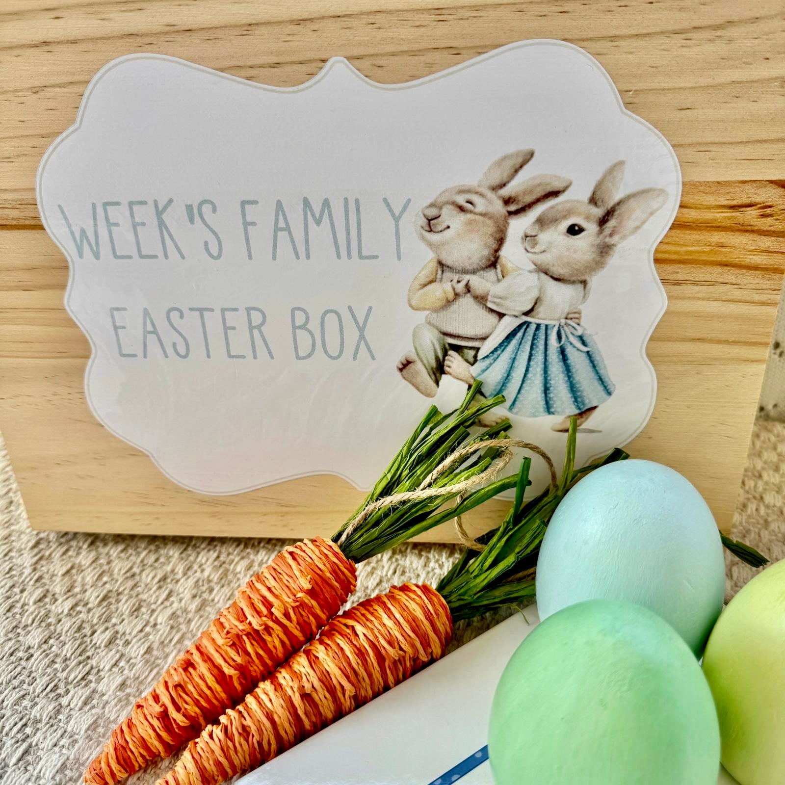 Easter Bunny 2024 Gift Box Wooden Personalised