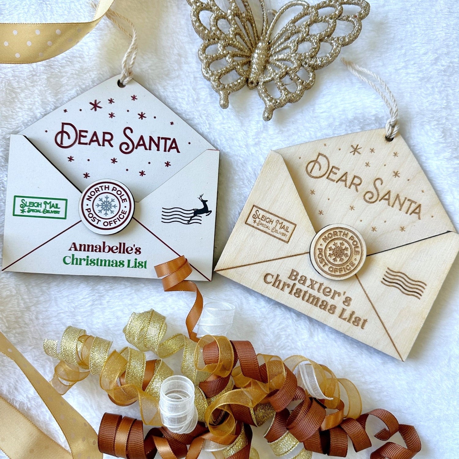 Christmas Wooden Santa Letter Envelope North Pole