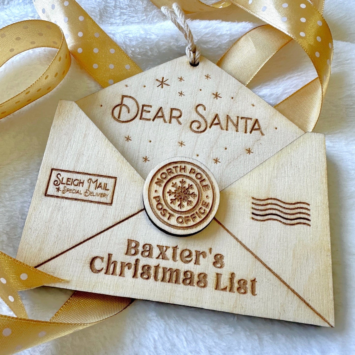 Christmas Wooden Santa Letter Envelope North Pole
