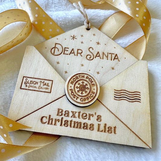 Christmas Wooden Santa Letter Envelope North Pole