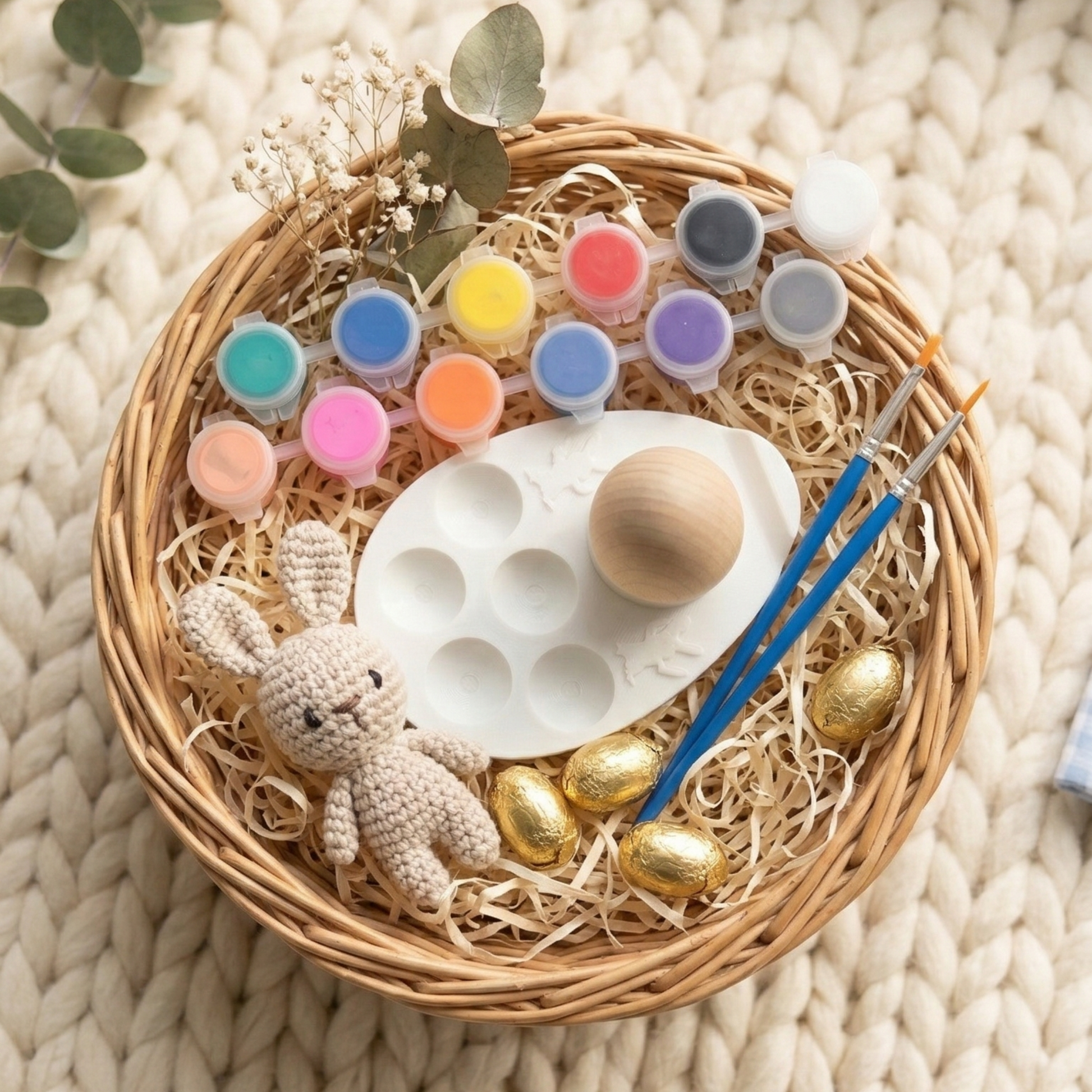 Easter Egg Painting palette, kids, fun, wooden, egg, paint