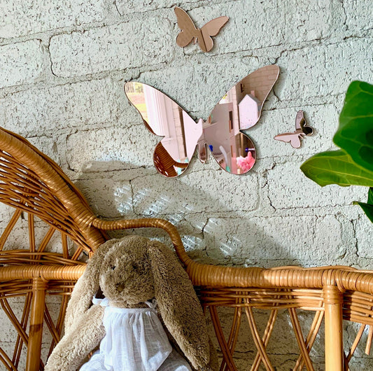 Mirror Butterfly Rose Gold Wall Decor