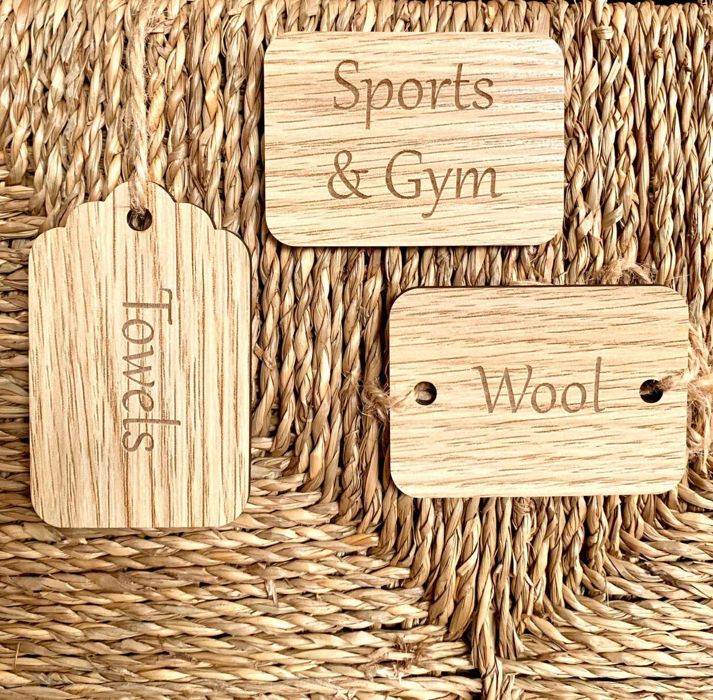 Wooden Brown Laundry Labels