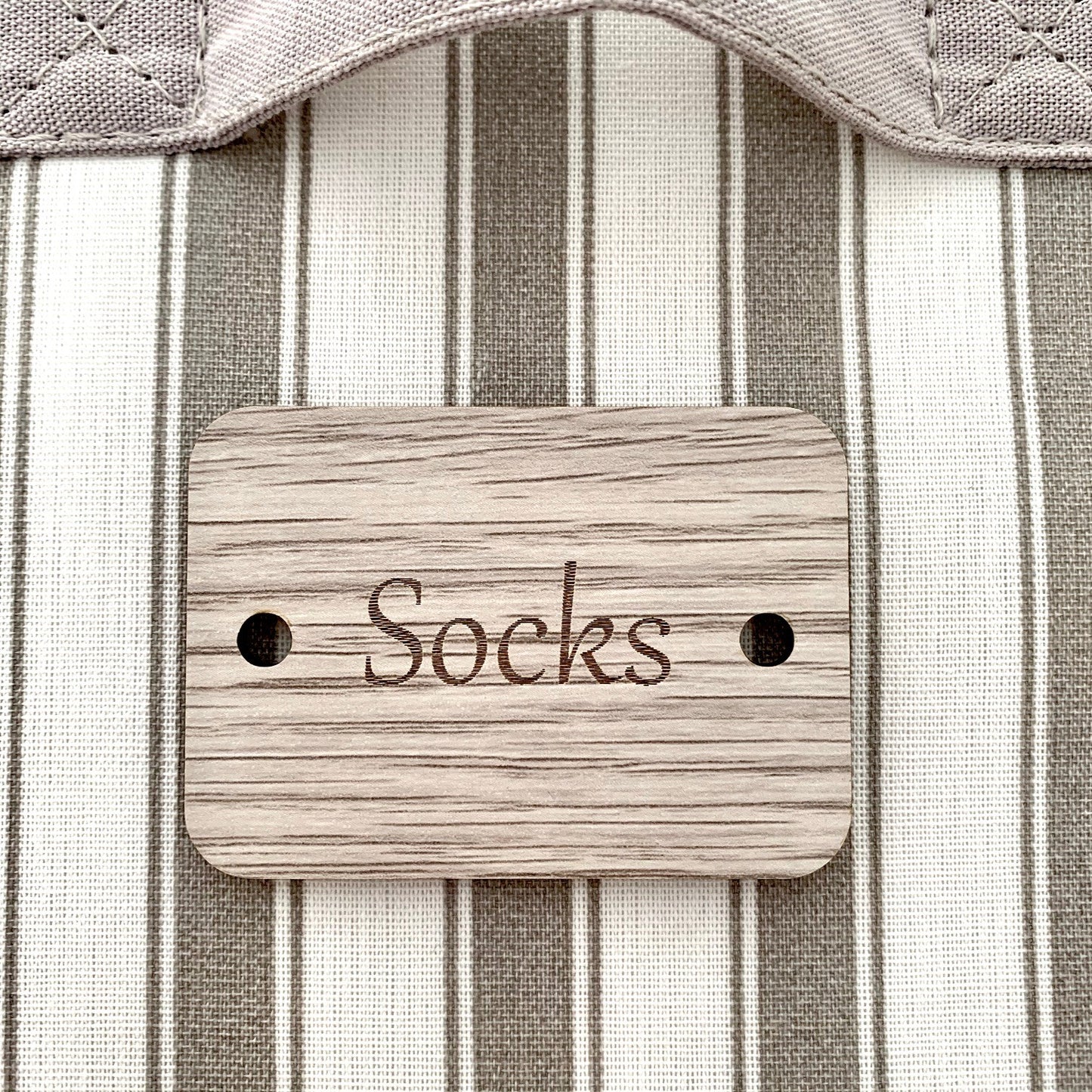 Wooden Grey Laundry Labels