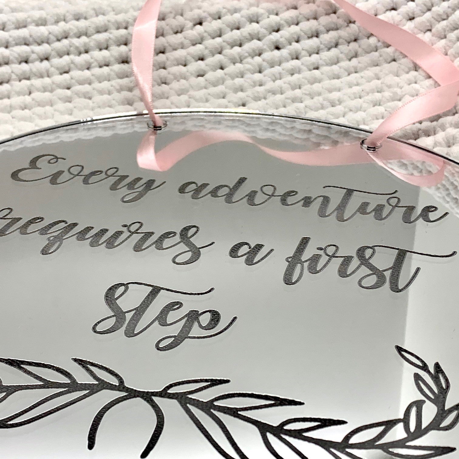 Acrylic Scripted Mirror Silver
