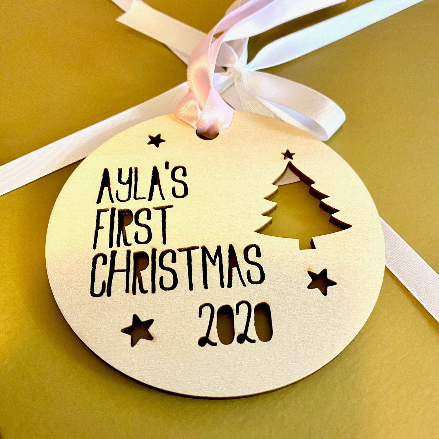 Personalised Christmas Wooden Present Gift Tags Ornaments