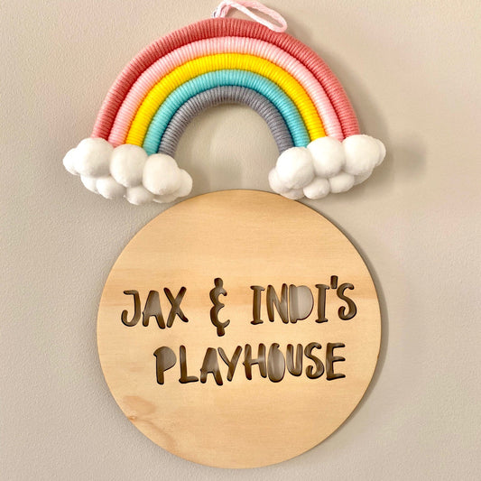 Personalised Wooden Cubby House Sign
