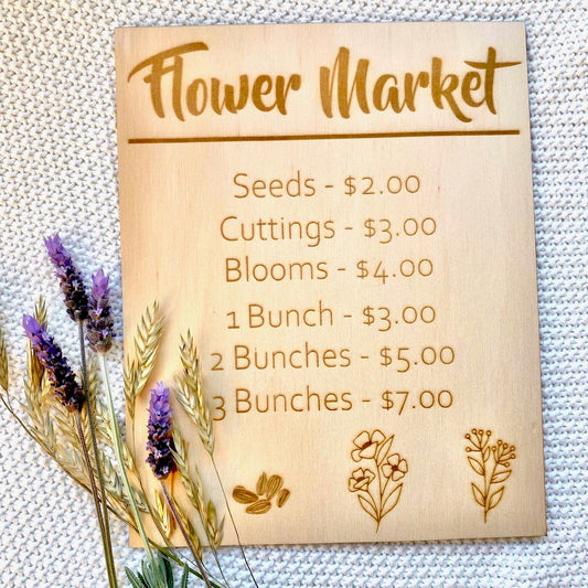 Wooden Cubby House Sign Flower Market
