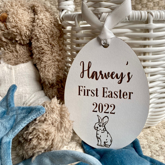 Easter Wooden Personalised Egg Basket Tag