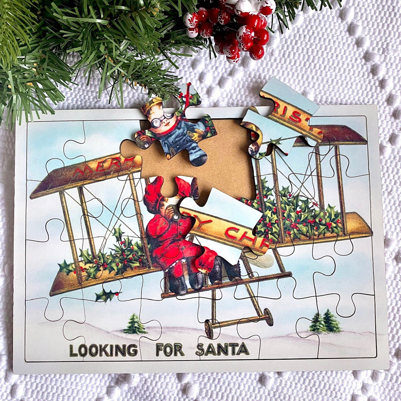 Christmas Wooden Vintage Jigsaw