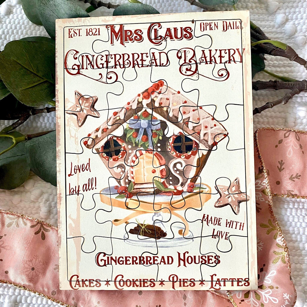 Christmas Wooden Vintage Jigsaw