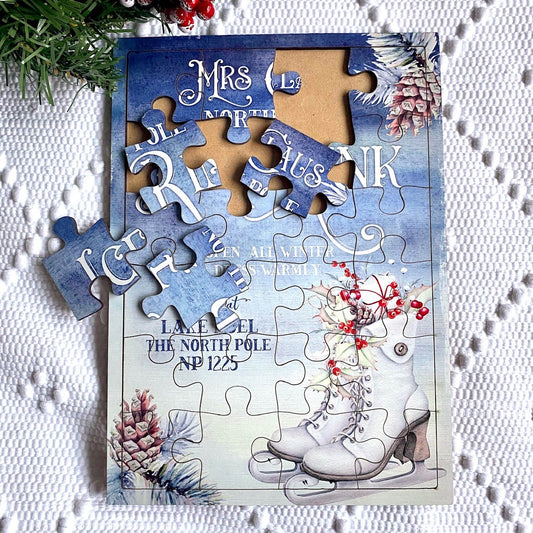 Christmas Wooden Vintage Jigsaw
