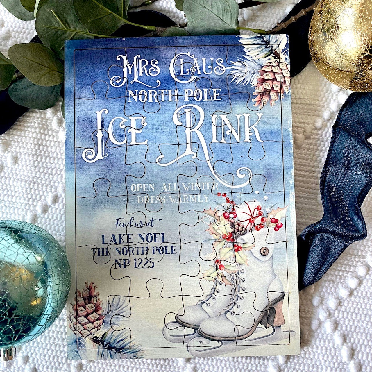 Christmas Wooden Vintage Jigsaw