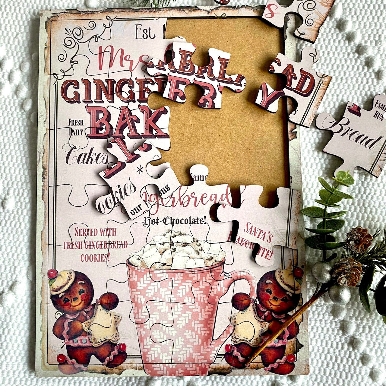 Christmas Wooden Vintage Jigsaw