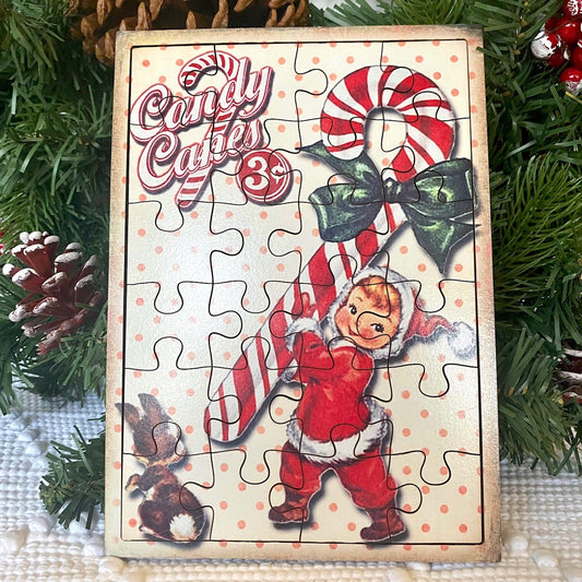 Christmas Wooden Vintage Jigsaw