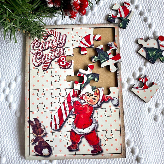 Christmas Wooden Vintage Jigsaw