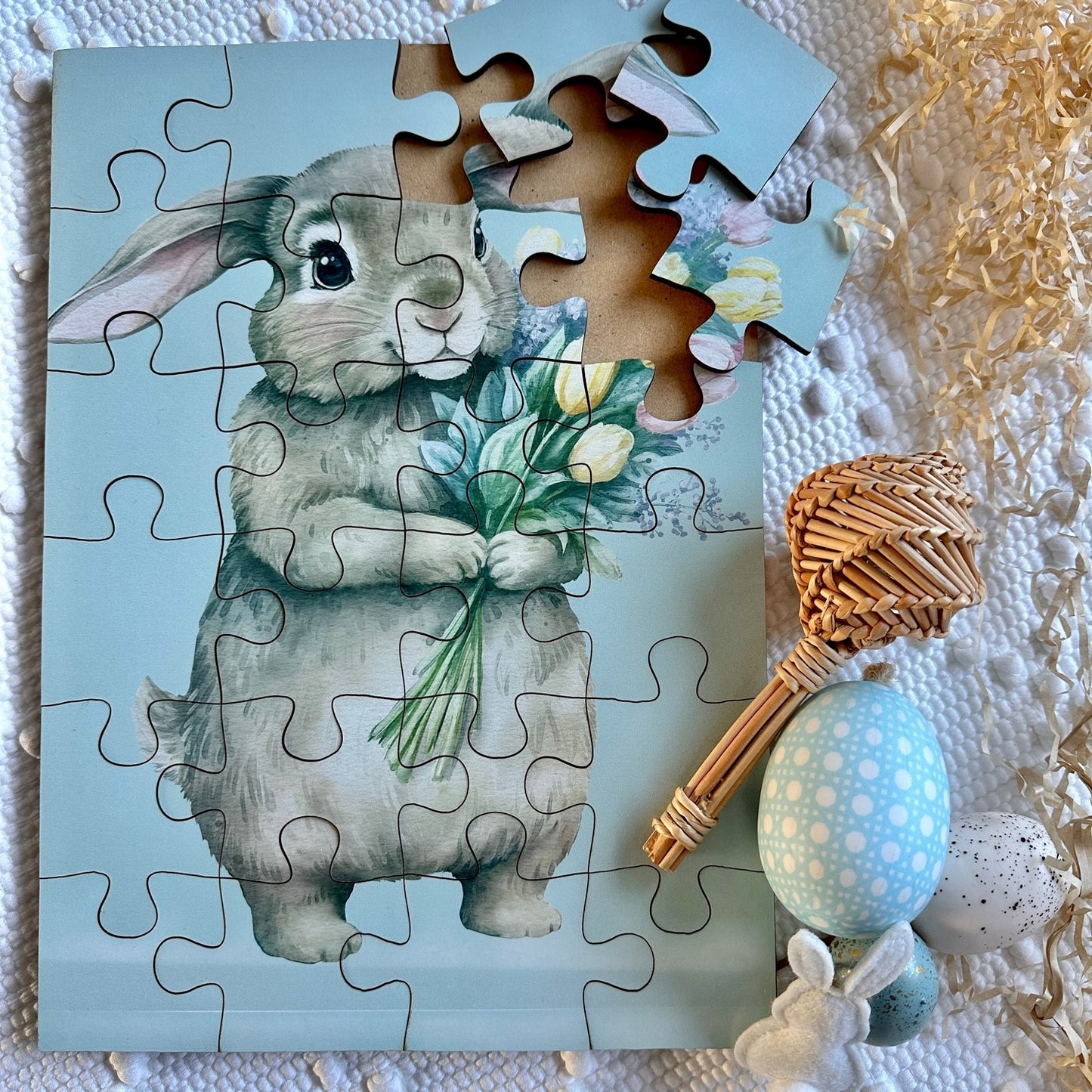 Easter Bunny Jigsaw Puzzle Wooden Gift 2023 Egg Children Kids