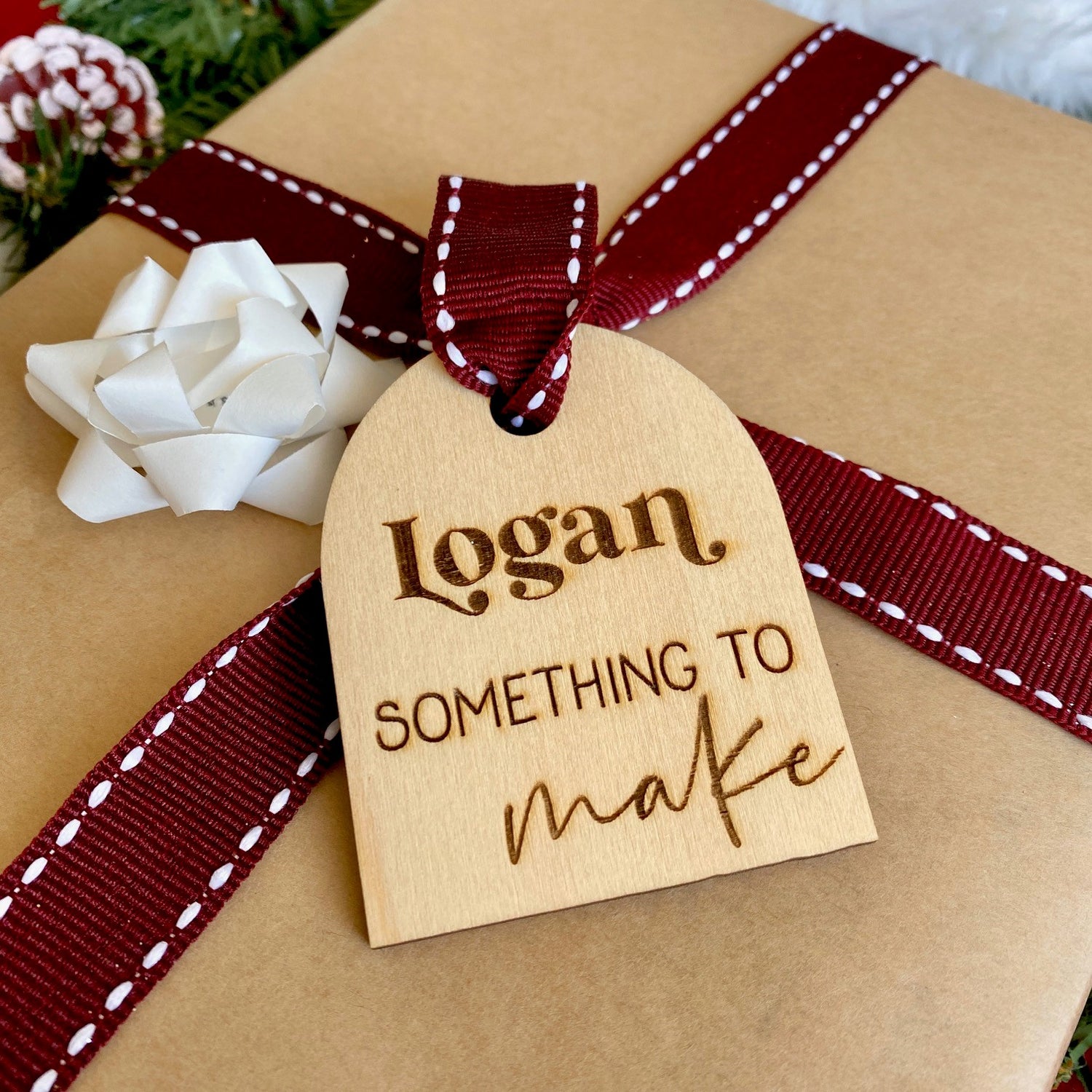 Wooden Personalised Christmas Gift Tags Festive