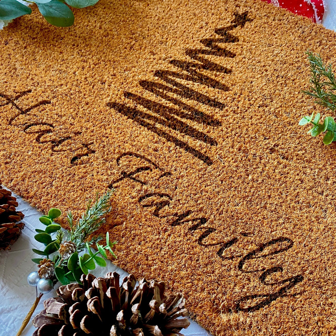 Festive Christmas Personalised Doormat Floormat Engraved Santa Christmas Tree Nutcracker