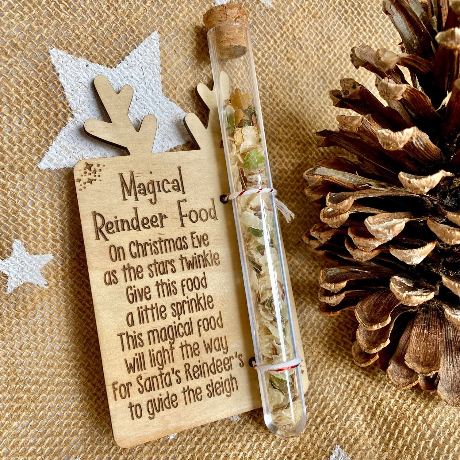 Reindeer Food Wooden Christmas Festive