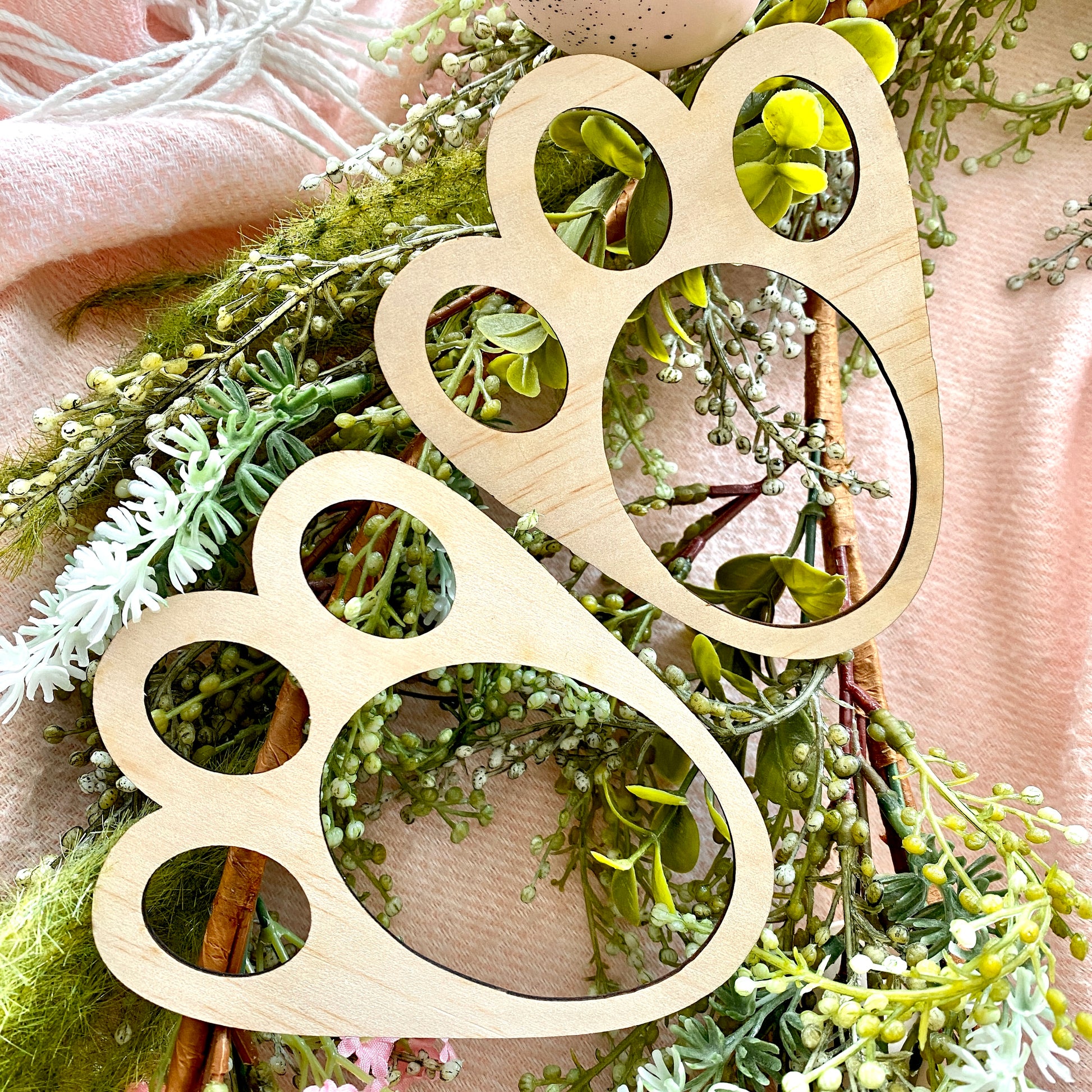 Wooden Easter Bunny Footprint Stencil