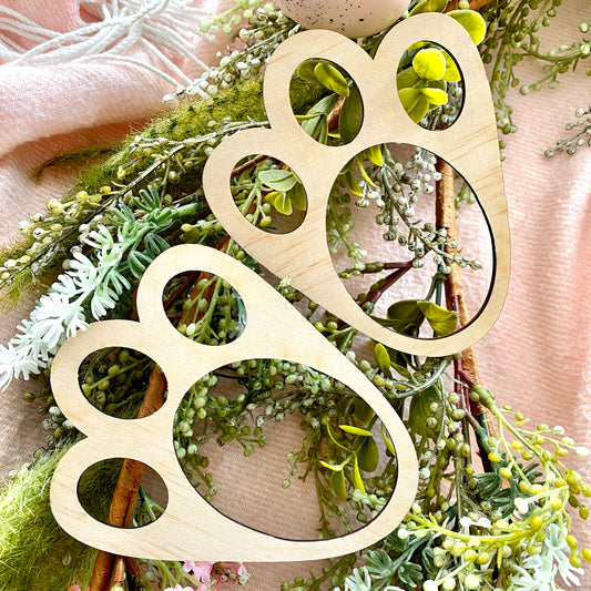 Wooden Easter Bunny Footprint Stencil